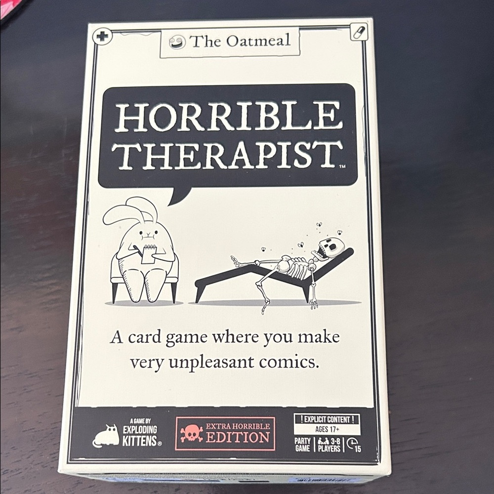 Horrible Therapist Card Game - Black and White